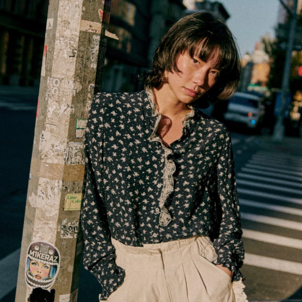 Sezane X Sea NY Clo blouse navy size 40/8